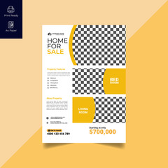 Elegant Real Estate Flyer Home for Sale for Modern Home Interior Design Editable Vector Template