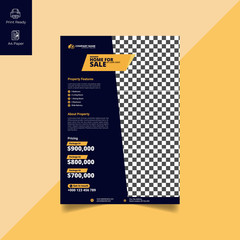Elegant Real Estate Flyer Home for Sale for Modern Home Interior Design Editable Vector Template