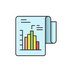 Business report symbol. Statistics And Analytic vector isolated on white background