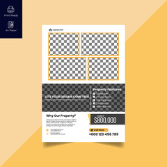 Elegant Real Estate Flyer Home for Sale for Modern Home Interior Design Editable Vector Template