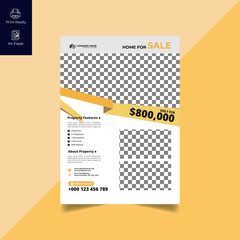 Elegant Real Estate Flyer Home for Sale for Modern Home Interior Design Editable Vector Template