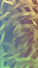 Abstract triangle geometrical green orange background. Geometric origami style with gradient. 3D illustration