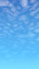 Fototapeta na wymiar Blue sky background with white clouds. Cumulus white clouds in the clear blue sky in the morning. 3D illustration