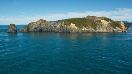 Landscape in Queen Charlotte Sound near Picton,Marlborough Region on South Island of New Zealand  
