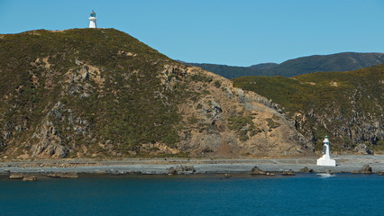 Lighthouse in Queen Charlotte Sound near Picton,Marlborough Region on South Island of New Zealand  
