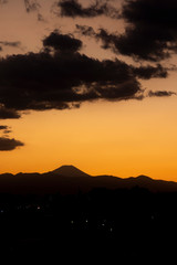 Obraz premium sunset over Mount fuji, japan