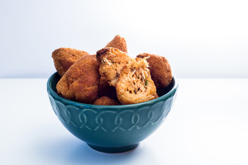 coxinha traditional fried brazilian food with chicken