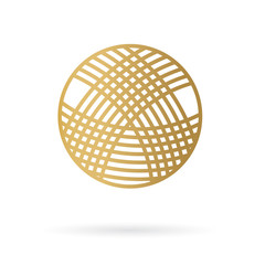golden ball of yarn icon- vector illustration