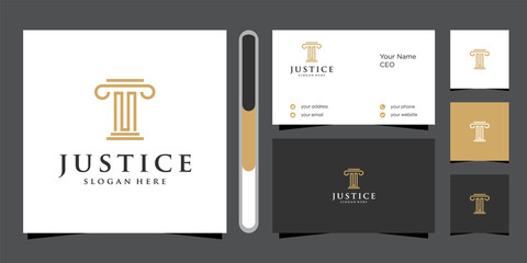 law firm logo design vector and business card