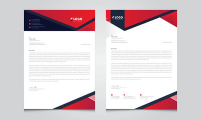 Business style letterhead templates for your project design. Creative Corporate Letterhead, Modern Letterhead, letterhead design vector, Red color Letterhead.