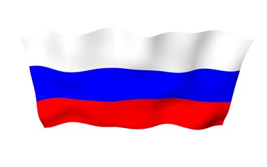 Waving flag of the Russian Federation. The National. State symbol of the Russia. 3D illustration