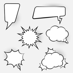 Collection of comic style speech bubbles. Vector illustration. - 348587984
