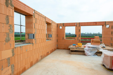 new built house in construction