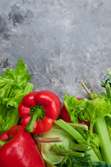 Fresh, raw vegetables on a rustic background. healthy eating concept. Vitamins, immunity
