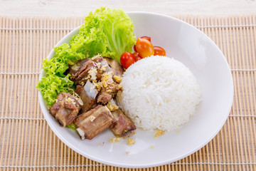 Fried pork with rice