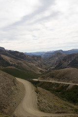 desert road in the patagonia mountains