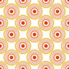 Yellow and red ornate geometric pattern design