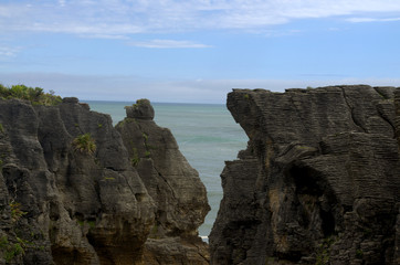 Pancake Rocks, limestone landscape. West coast, South Island, New Zealand