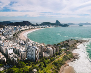 Aerial view of Copacabana beach in Rio de Janeiro, Brazil