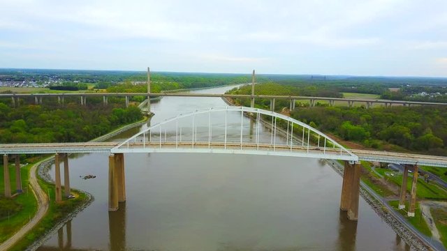 Flyover St. Georges Bridge and viewing the William V Roth Bridge