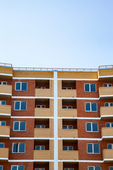 Unfinished high-rise apartment building.