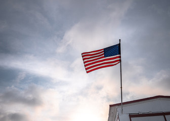 American flag on a background of the sky