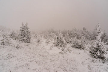 winter hike in the mountains of the southern Urals. Taganay National Park