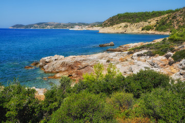 Fototapeta na wymiar Beautiful Greek island of Thassos: one of the most popular tourist destinations in Greece.