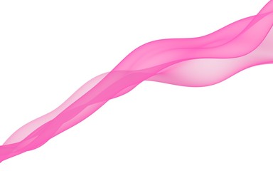 Abstract light red wave. Bright light red ribbon on white background. Abstract red smoke. Light red scarf. Raster air background. 3D illustration