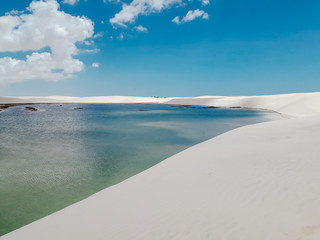 Fototapeta na wymiar Lagoon at Lençóis Maranhenses National Park, Barrerinhas, Maranhão, Brazil