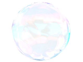 3d pink blue ball crystal gradient colors isolated on white background. Abstract bubble glossy pastel 3d geometric shape object illustration render. 