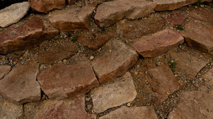 A close up of a rock natural steps