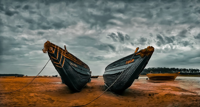 Indian boat resting in a Indian beach