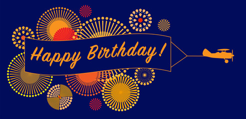happy birthday card, banner, vector Illustration