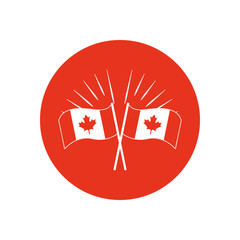 Canada day concept, decorative candian flags icon, block silhouette style