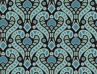 Blue turquoise pattern, oriental style, decorative, abstract, oriental style. Suitable for curtains, wallpaper, fabric, tile, wrapping paper.