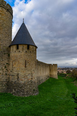 Fototapeta premium Fortified medieval city of Carcassonne in France.