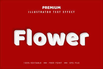 White Flower 3d Text Effect and Editable Text Style. 