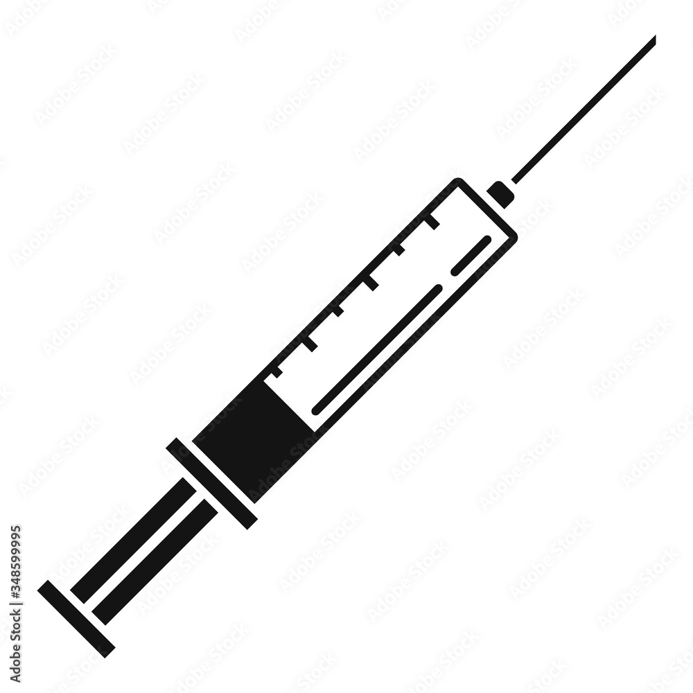 Poster blood full syringe icon. simple illustration of blood full syringe vector icon for web design isolat