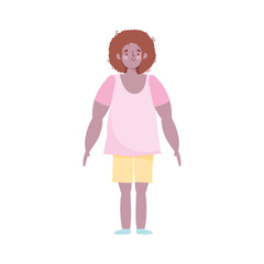 young man male character cartoon standing isolated design