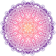 Vector round abstract circle. Mandala style. Decorative element, colored circular design element.