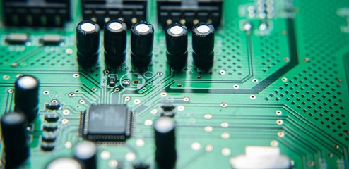 Electronic card-board with some components.