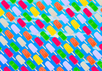 fresh diagonal pattern of popsicles or ice cream