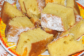 homemade pie, close-up on a plate 