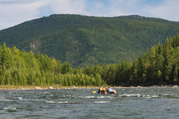 water trip along the rivers of Siberia. Nature Of Siberia. Mountains and rivers