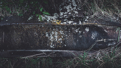 metal with grass 