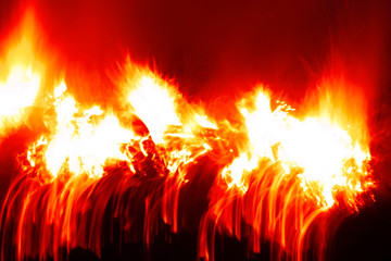 Red and orange, beautiful fire is burning