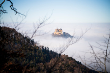 An island rises from the fog, Castle and Mount Hohenzollern