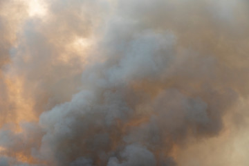 Fototapeta na wymiar smoke pattern background of fire burn in grass fields