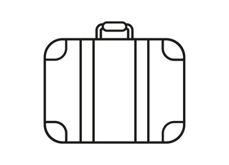 Suitcase icon isolated on white. Vector illustration in flat style.